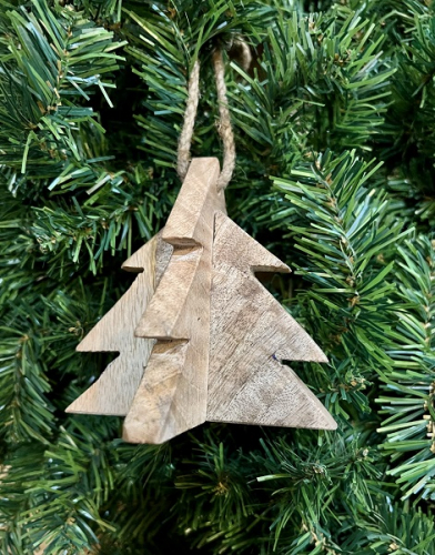TREE ORNAMENT WOODEN *NEW* AVAIL JULY 2024